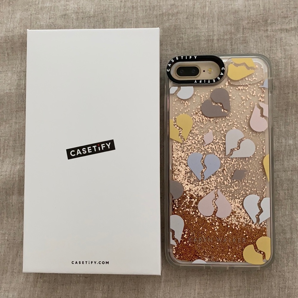 Brand new Casetify heartbreak glitter iPhone case